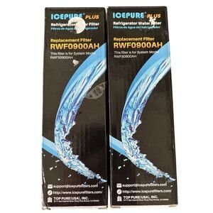 2 IcePure Plus RWF0900AH Replacement Refrigerator Filters *New”